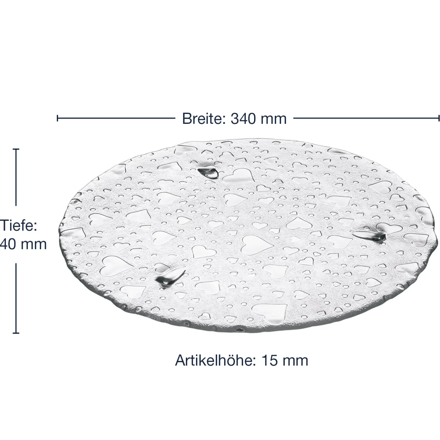 Platte HEART 34 cm mit Herzoptic