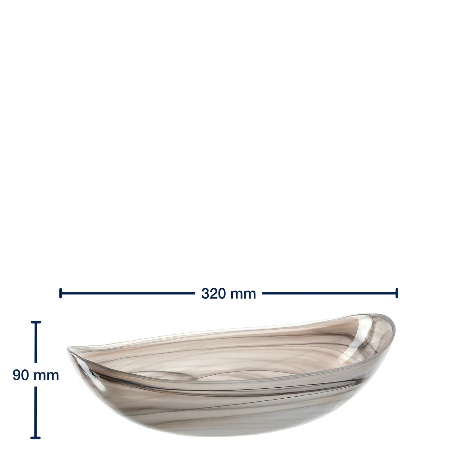 Schale ALABASTRO 32 cm beige oval