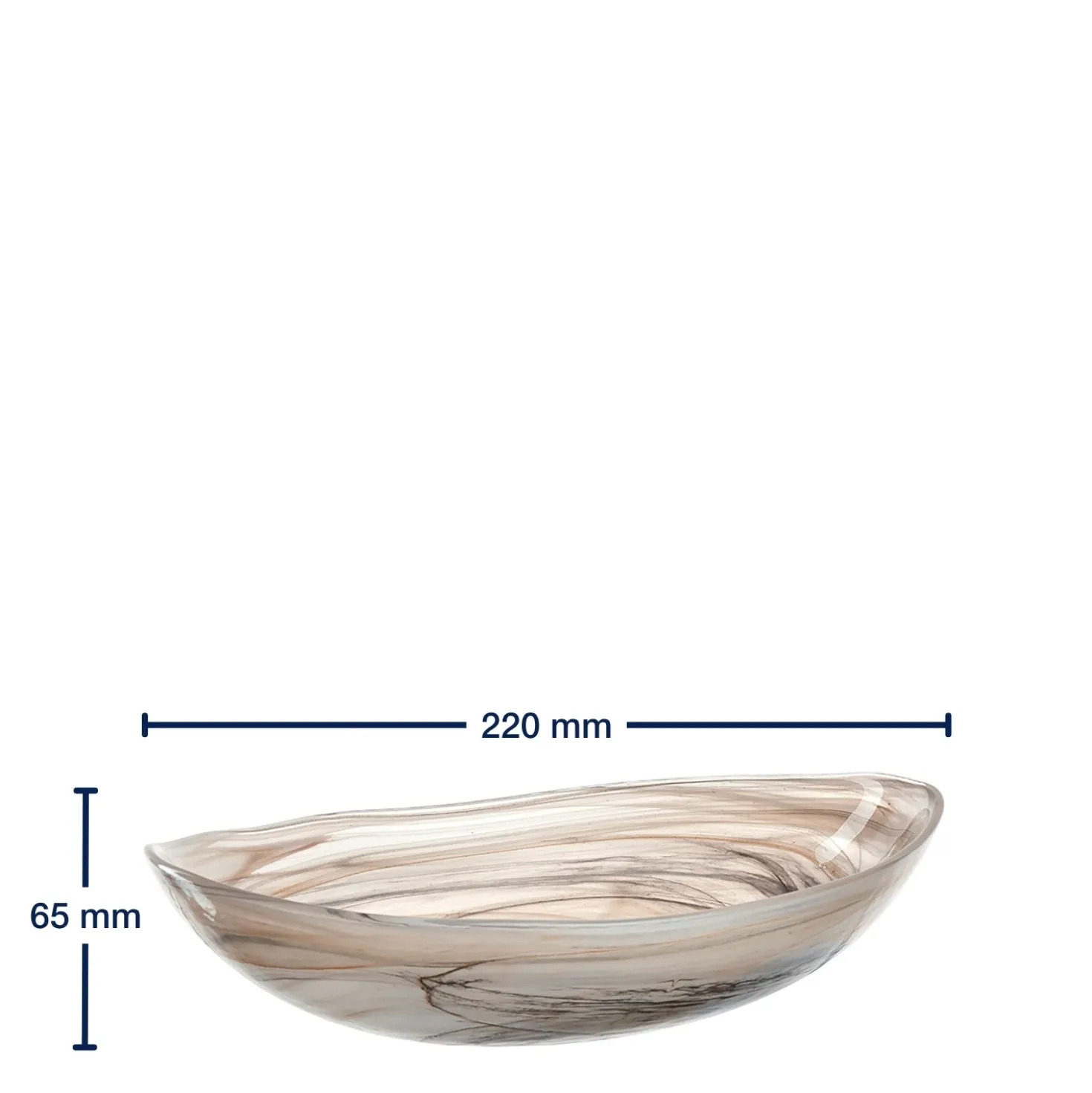 Schale ALABASTRO 22 cm beige oval