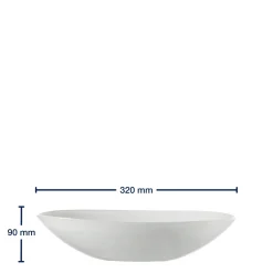 Schale ALABASTRO 32 cm weiß oval