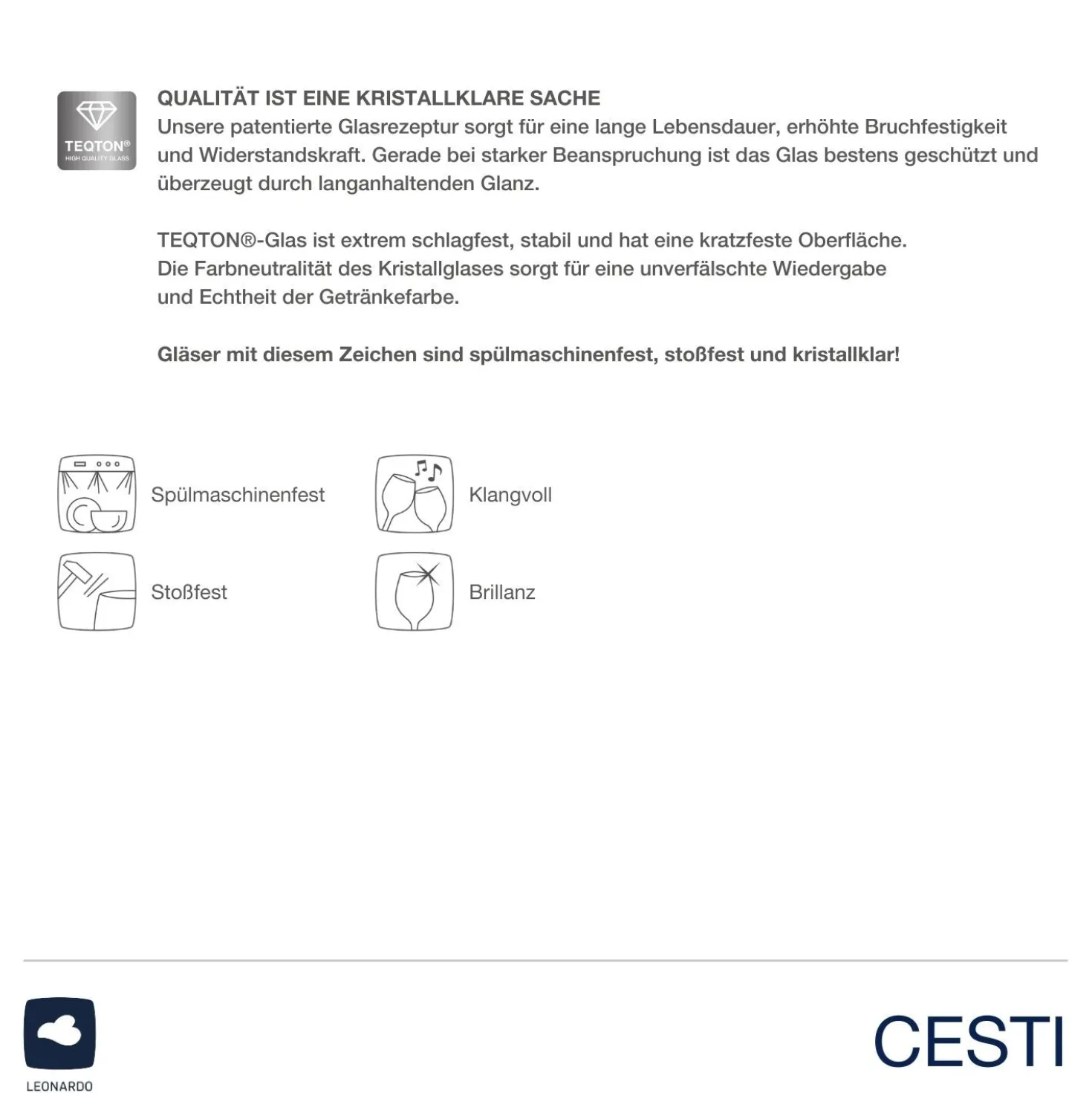 Sektglas CESTI 240 ml 6er-Set + Poliertuch