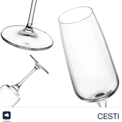Sektglas CESTI 240 ml 6er-Set + Poliertuch