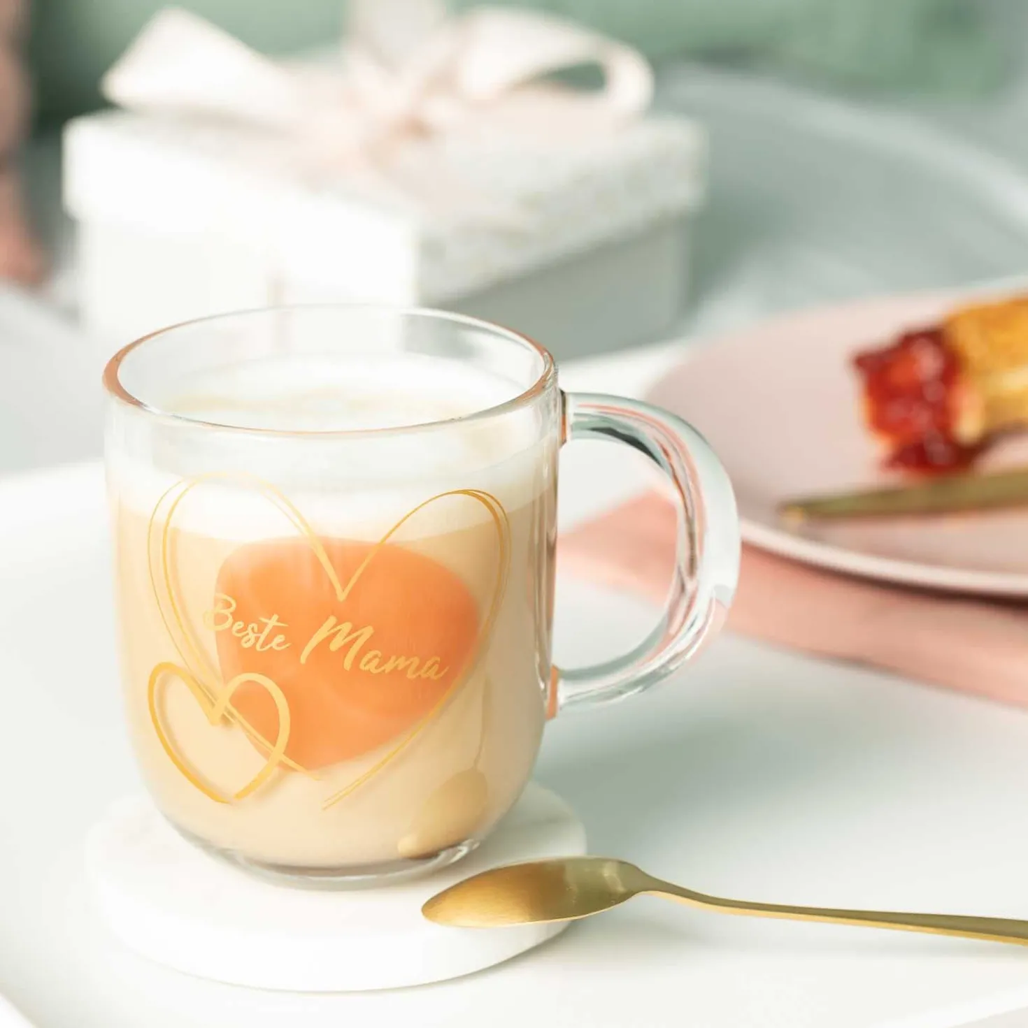 Tasse EMOZIONE 400 ml apricot 'Beste Mama'