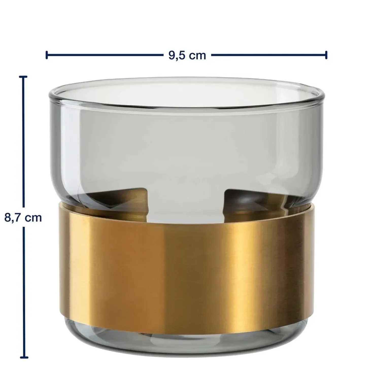 Tischlicht SILENZIO 9 cm grau