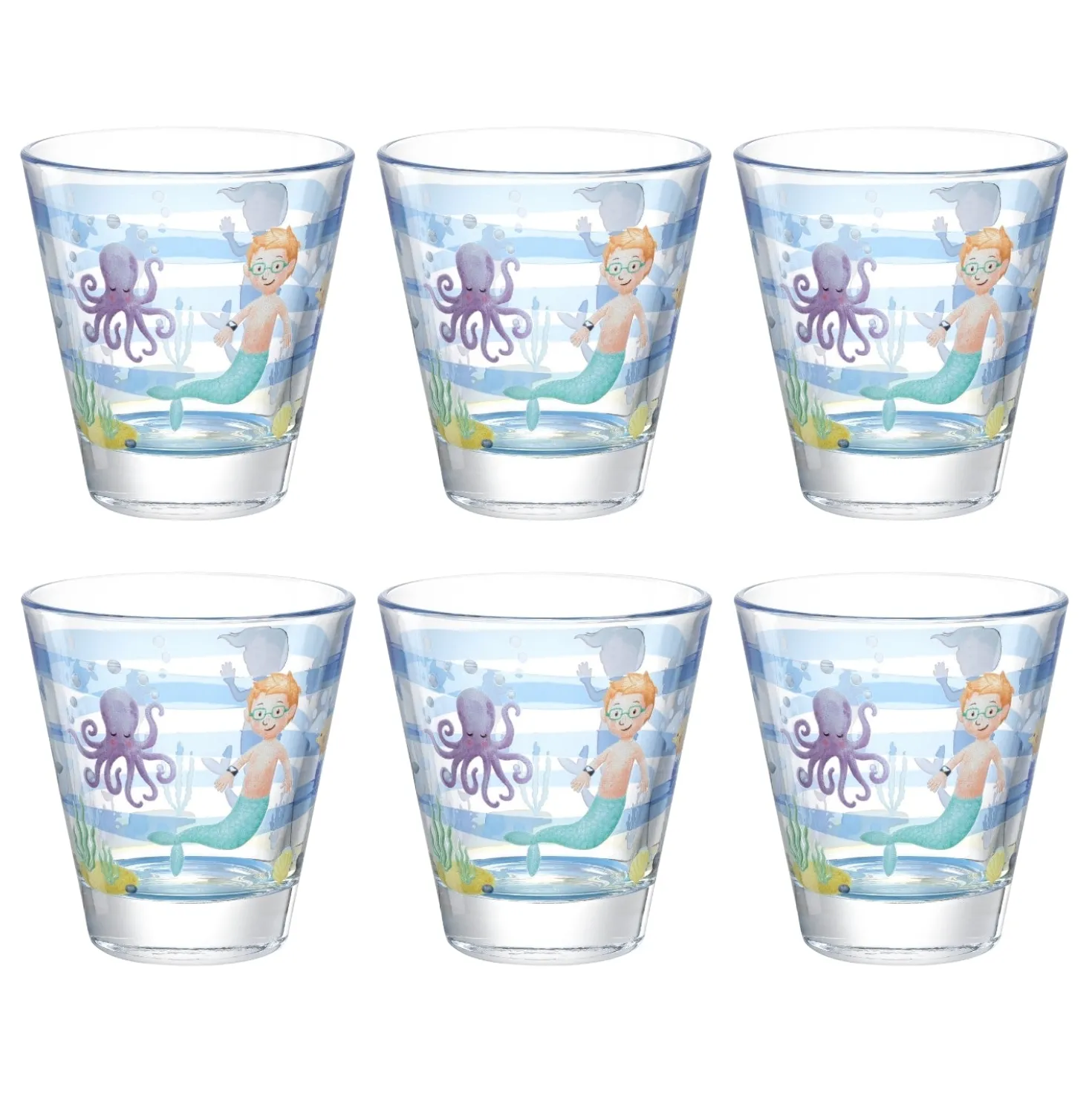 Trinkglas BAMBINI AVVENTURA 215 ml Meer 6er-Set