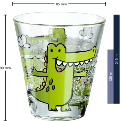 Trinkglas BAMBINI 215 ml Krokodil 6er-Set
