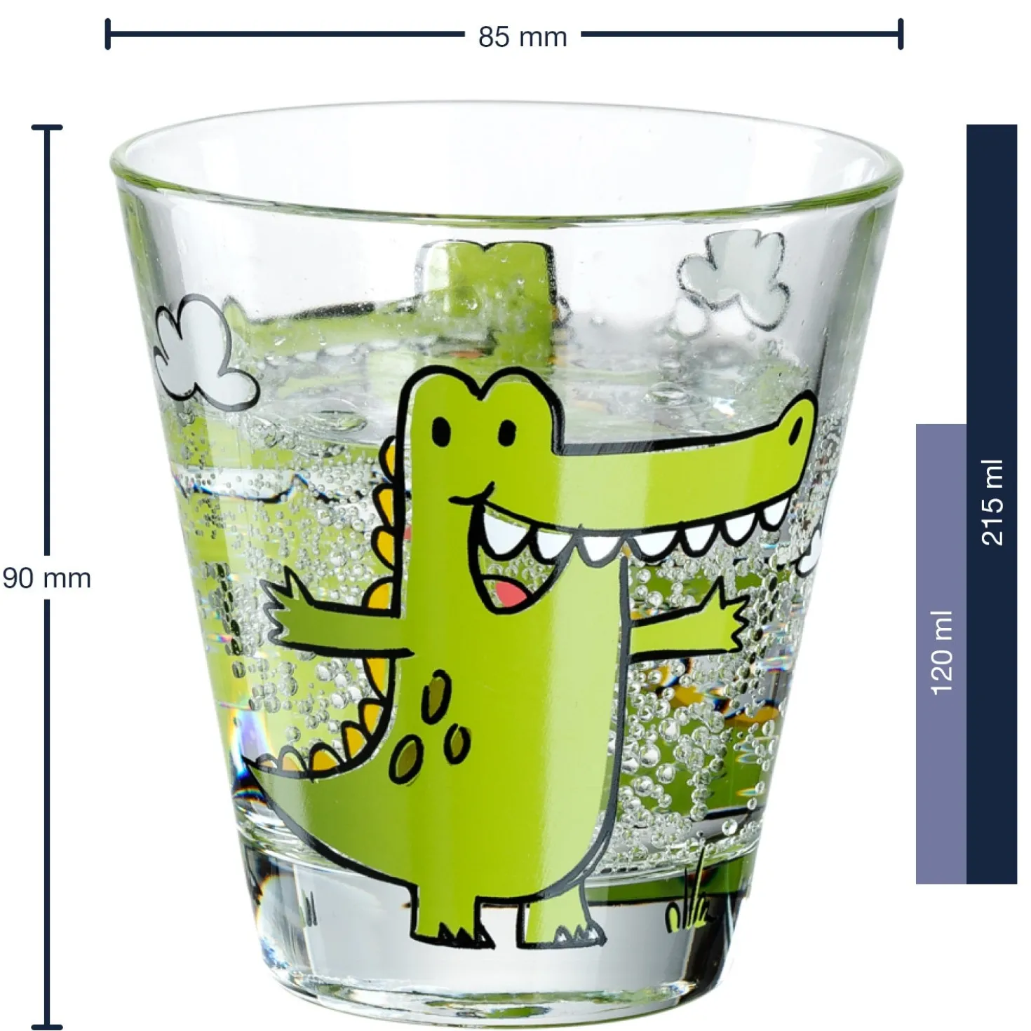 Trinkglas BAMBINI 215 ml Krokodil 6er-Set