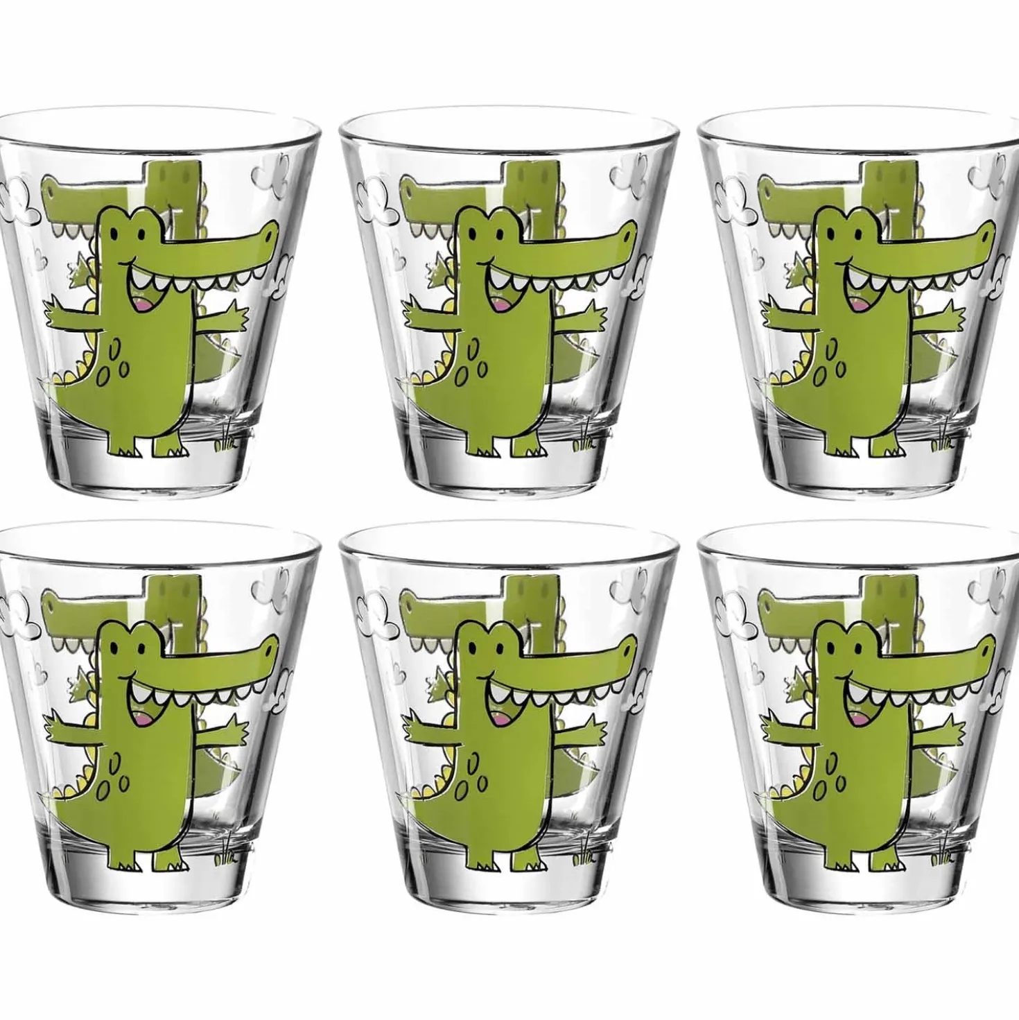 Trinkglas BAMBINI 215 ml Krokodil 6er-Set