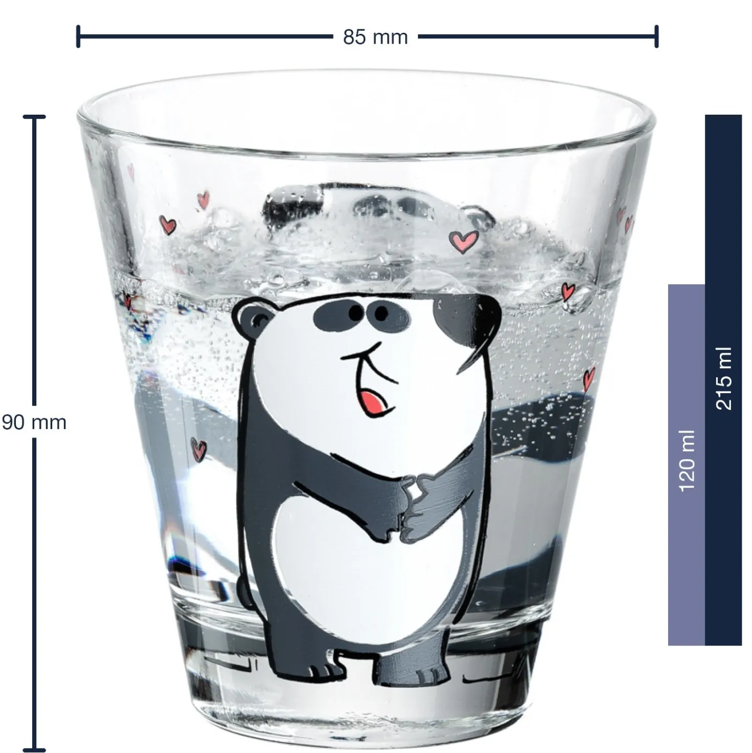 Trinkglas BAMBINI 215 ml Panda 6er-Set
