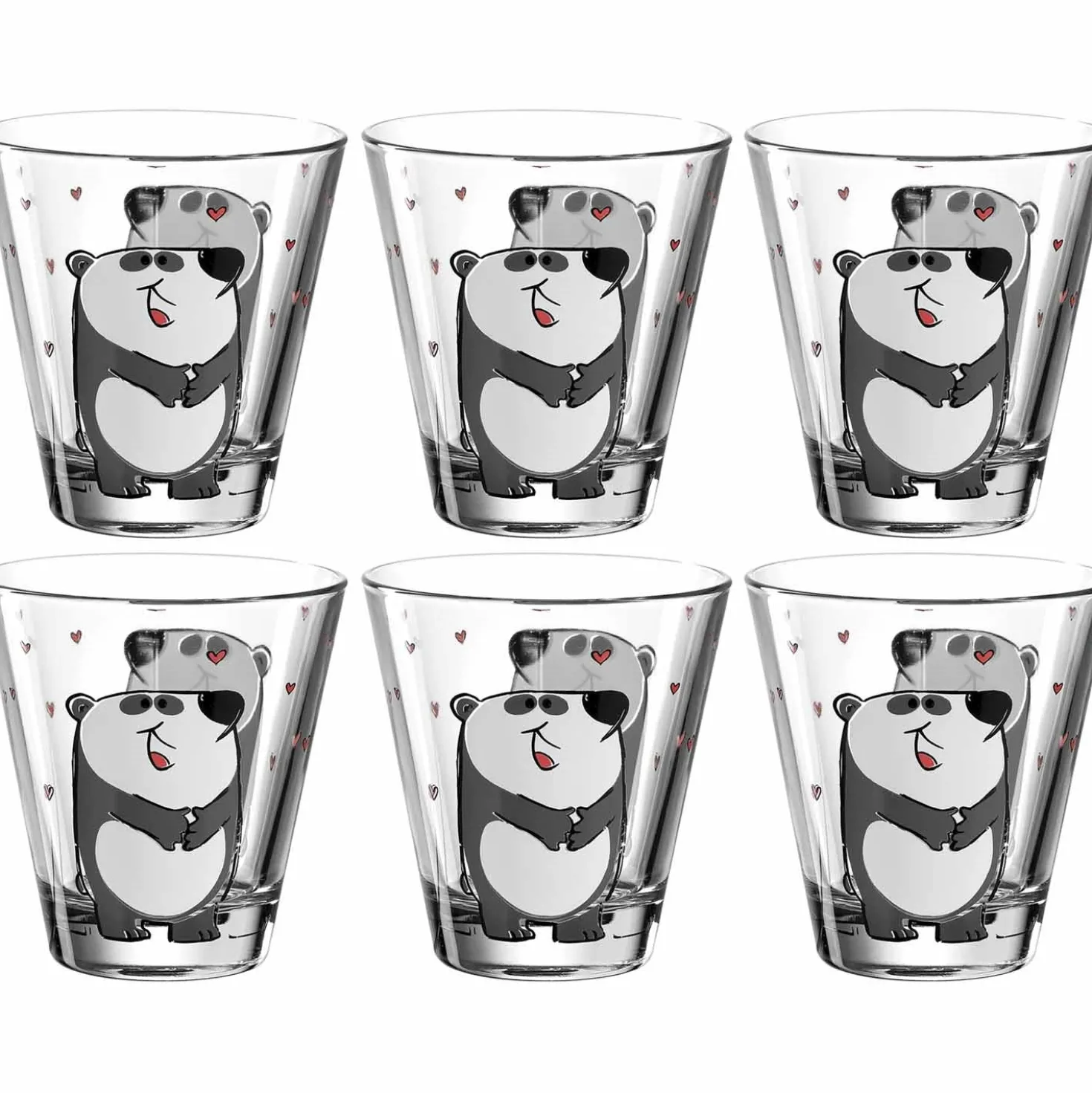 Trinkglas BAMBINI 215 ml Panda 6er-Set