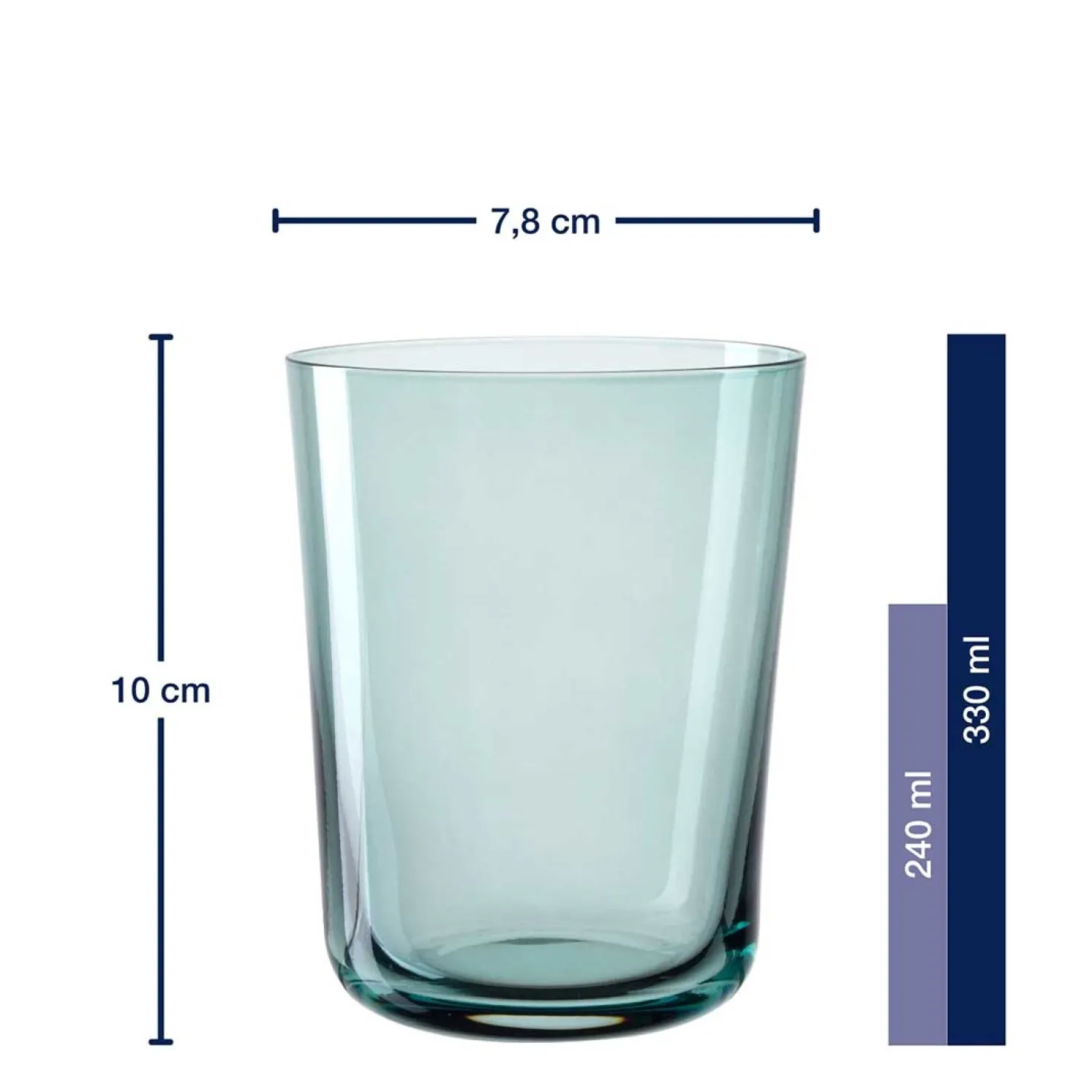 Trinkglas LEGGERO 330 ml mare 4er-Set