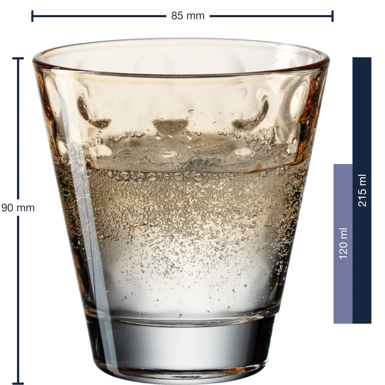 Trinkglas OPTIC 215 ml apricot 6er-Set