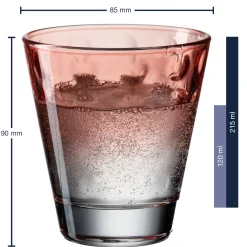 Trinkglas OPTIC 215 ml rot 6er-Set