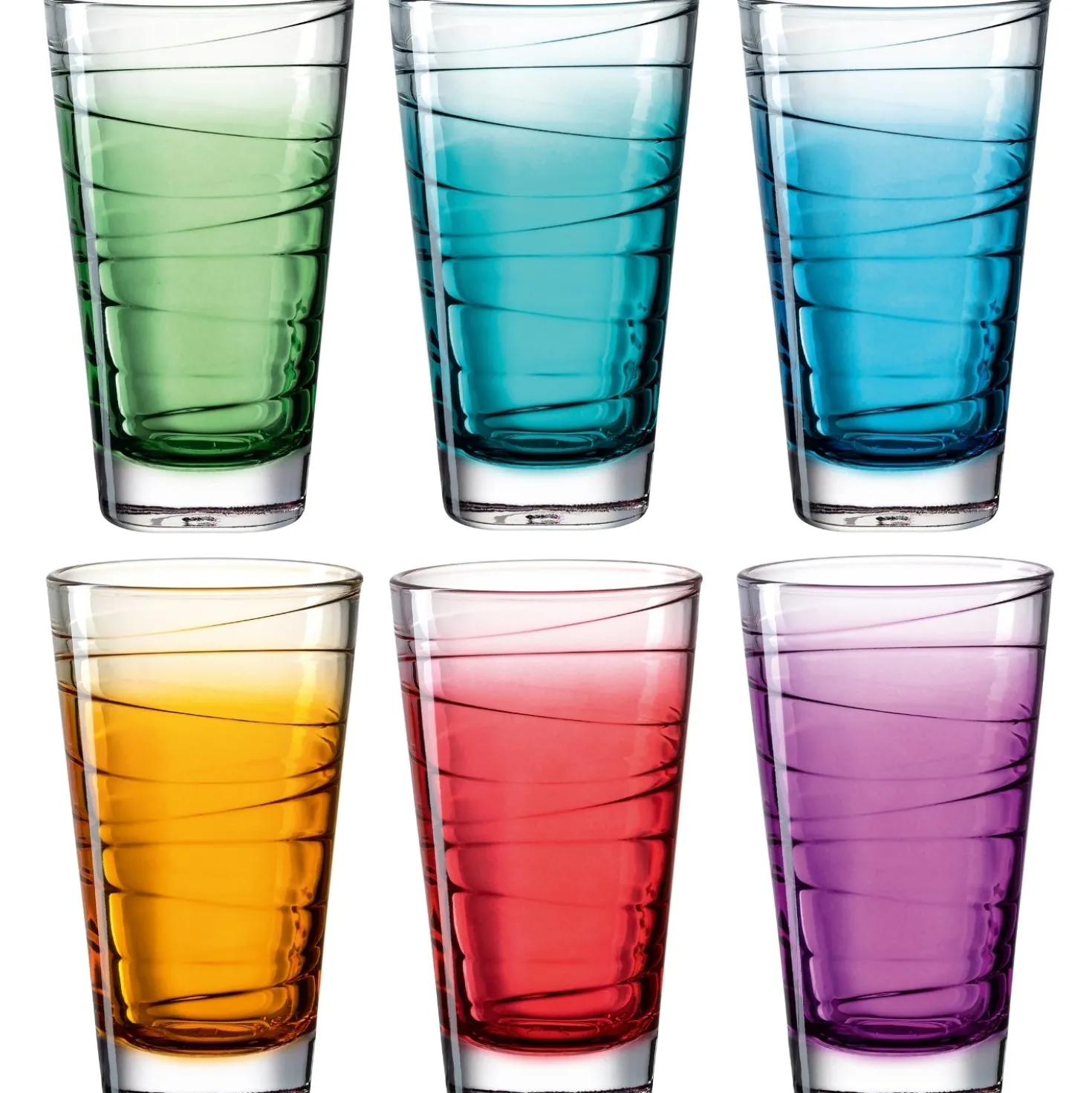 Trinkglas VARIO STRUTTURA 280 ml Farbverlauf 6er-Set