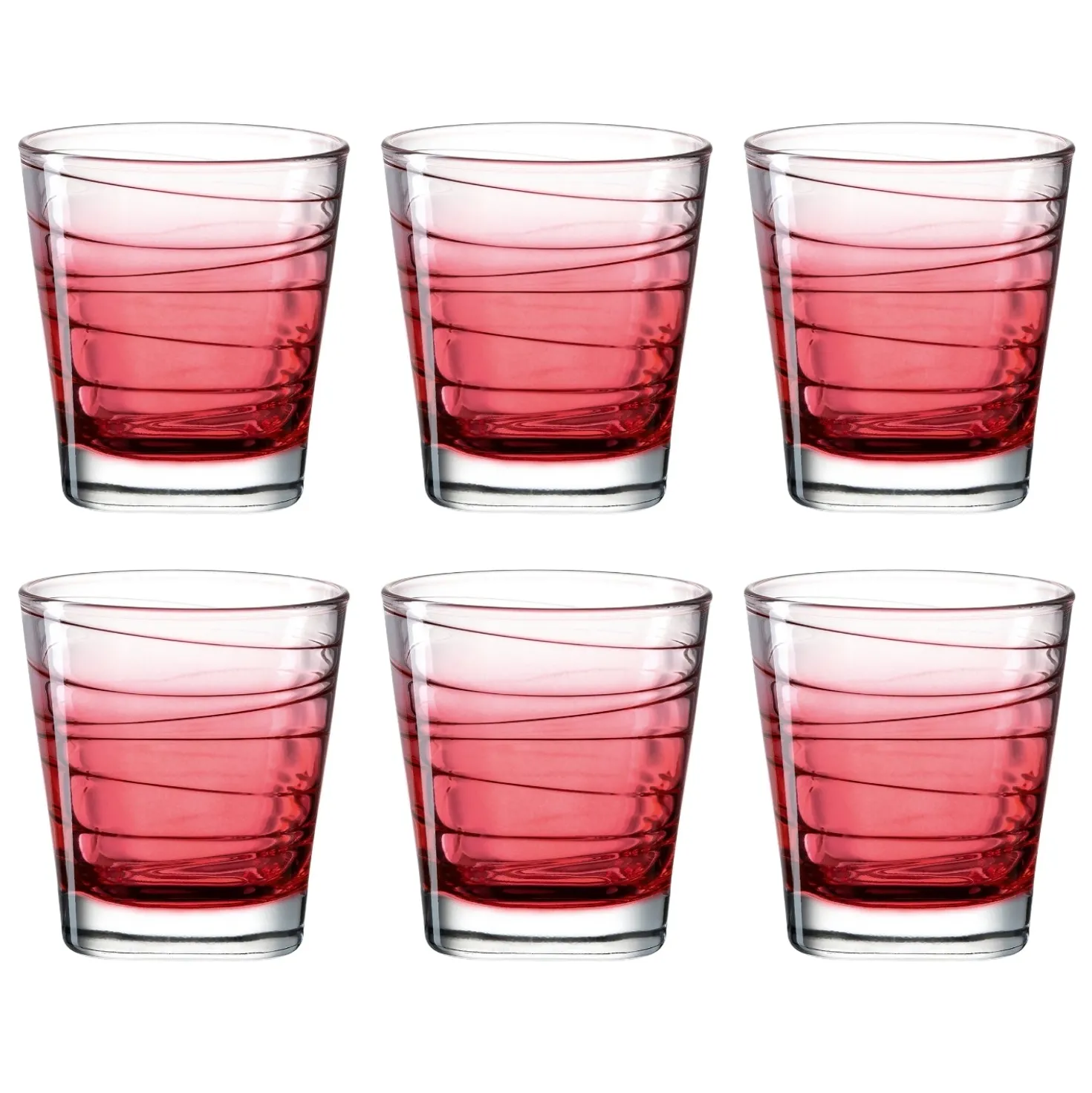 Trinkglas VARIO STRUTTURA 250 ml rot 6er-Set