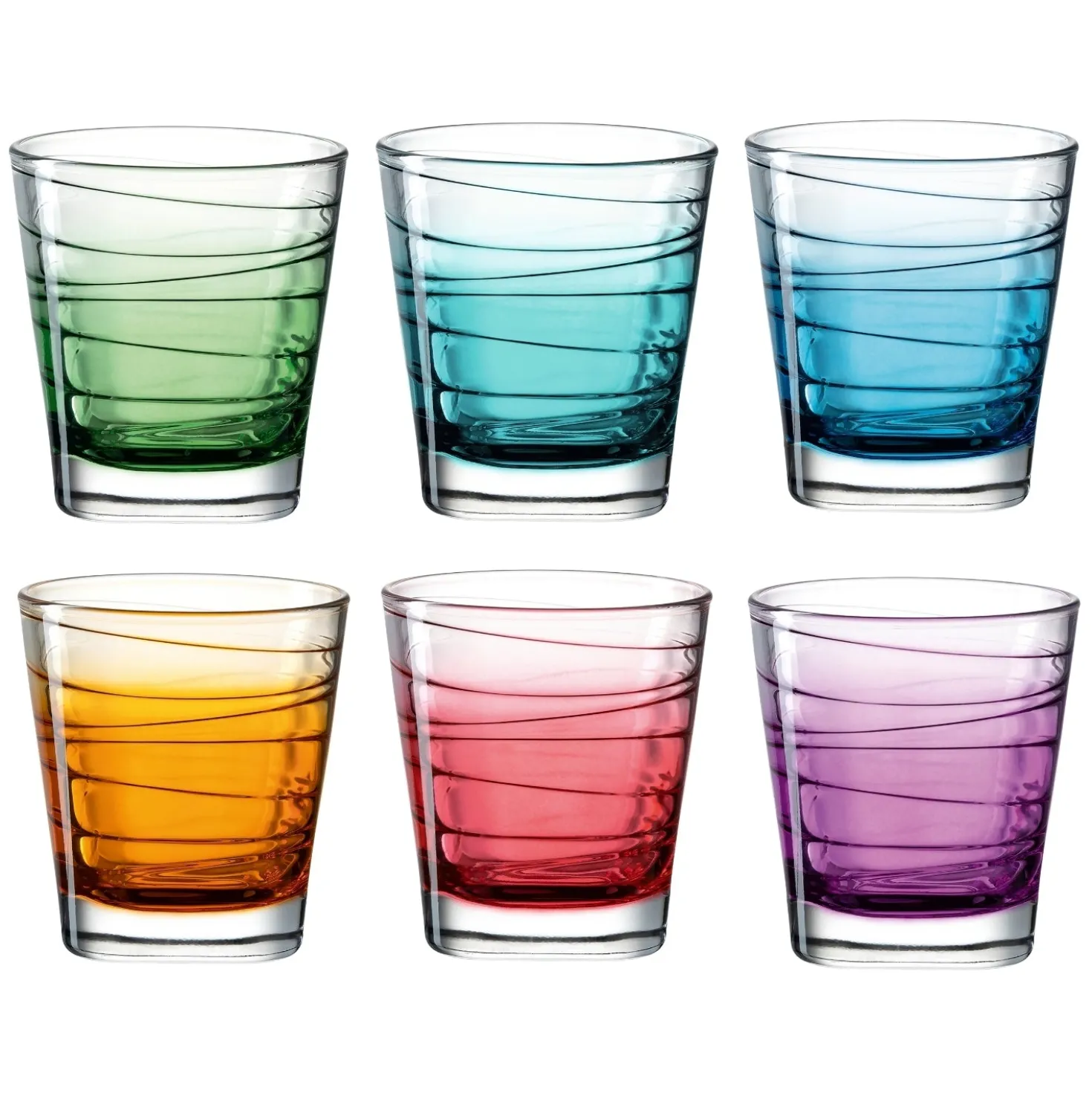 Trinkglas VARIO STRUTTURA 250 ml Farbverlauf 6er-Set