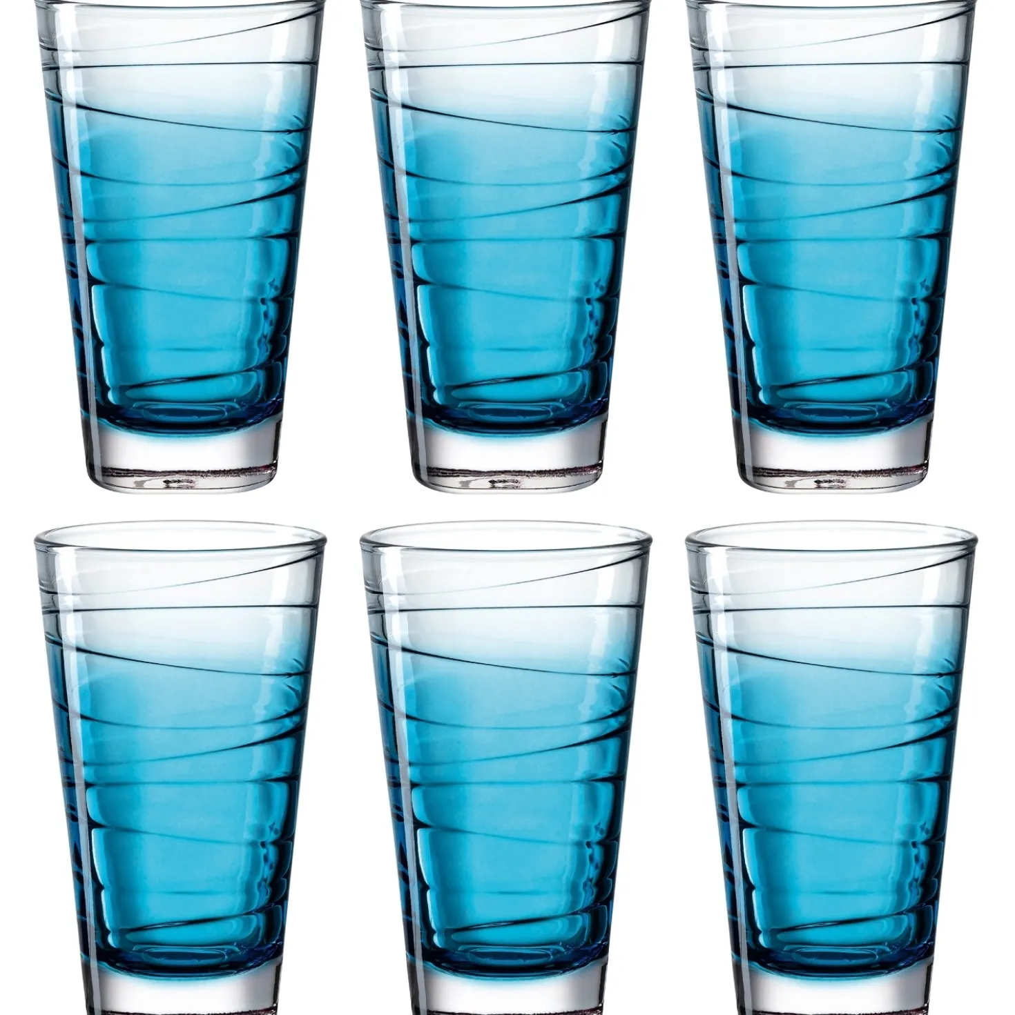 Trinkglas VARIO STRUTTURA 280 ml blau 6er-Set