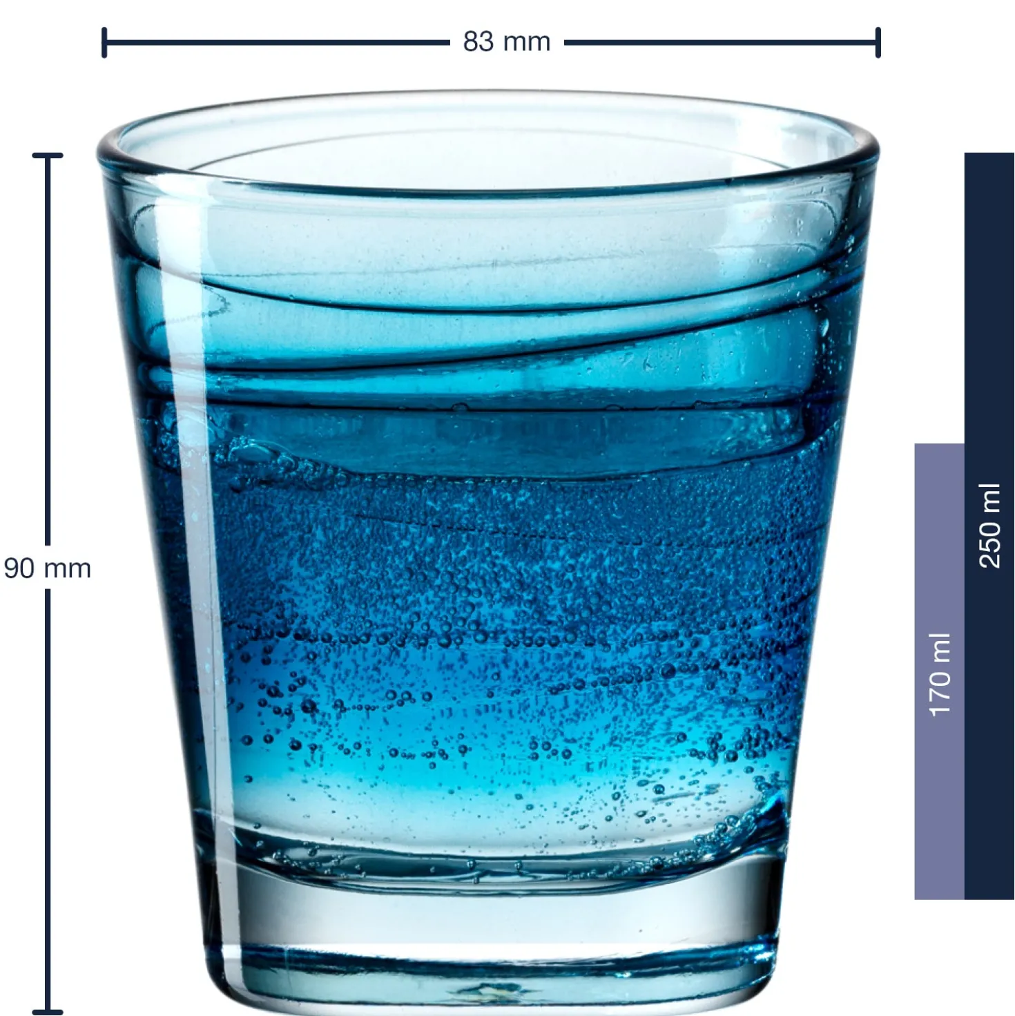 Trinkglas VARIO STRUTTURA 250 ml blau 6er-Set