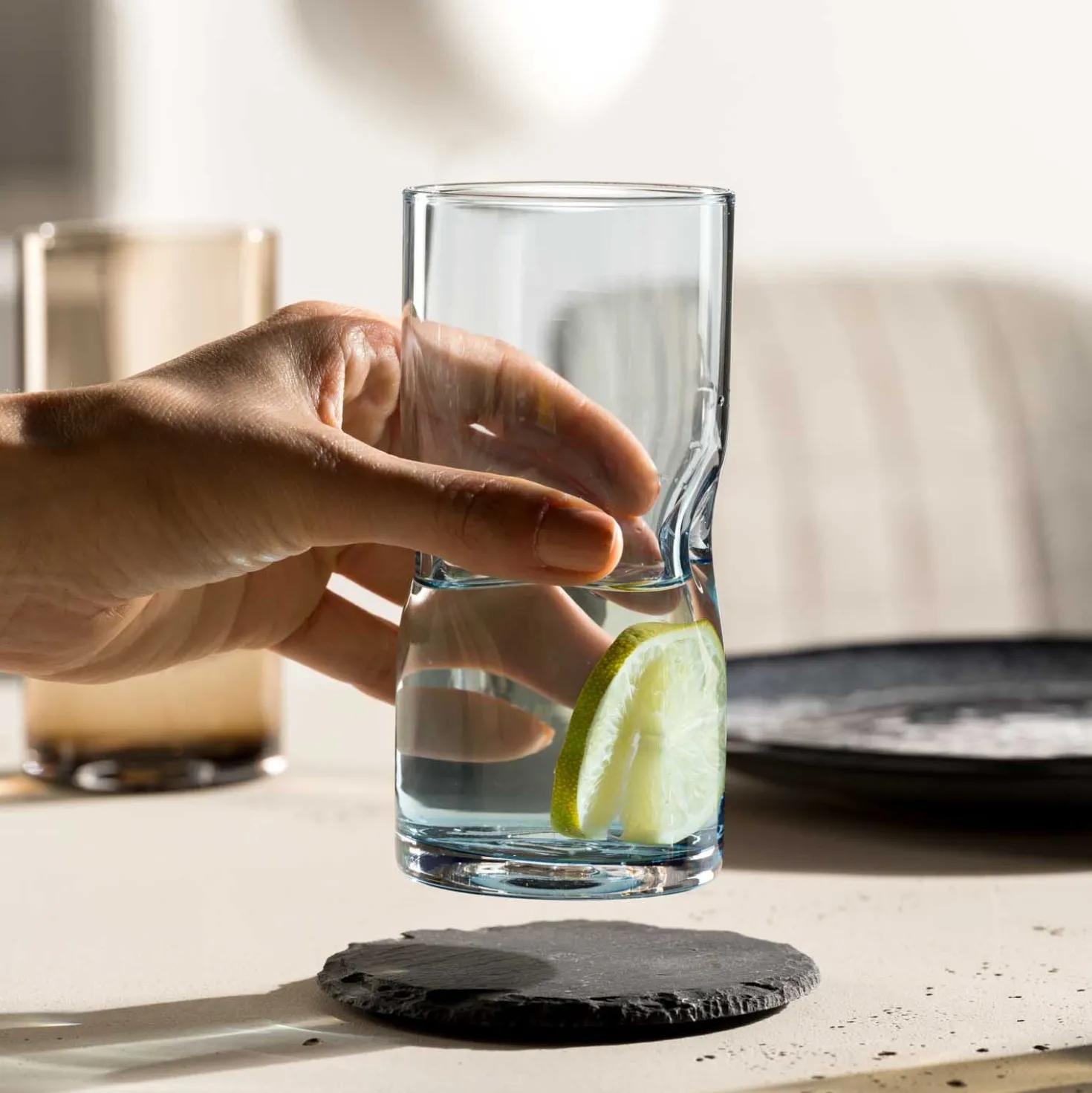 Trinkglas VESUVIO 330 ml blau 4er-Set