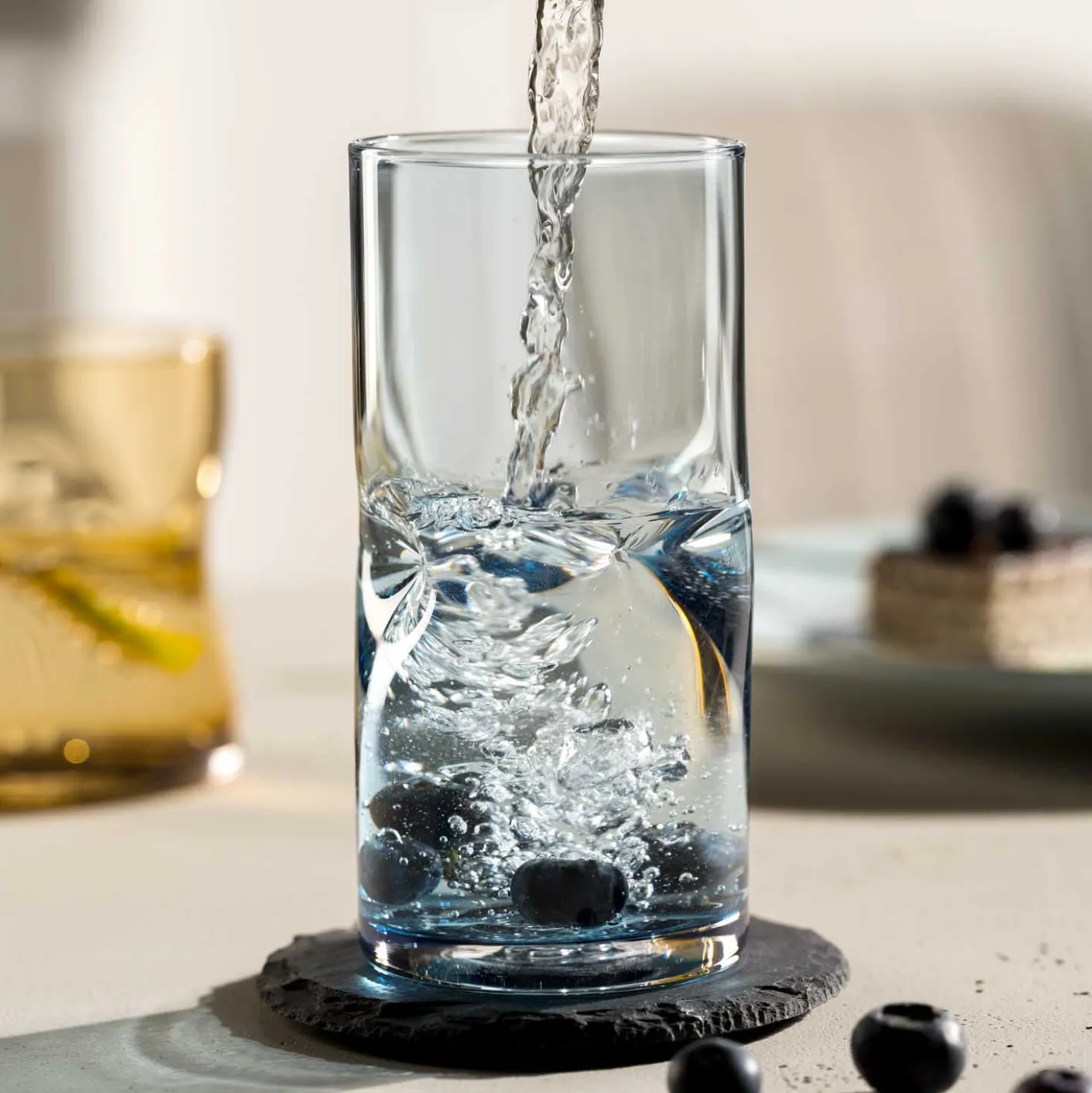 Trinkglas VESUVIO 330 ml blau 4er-Set