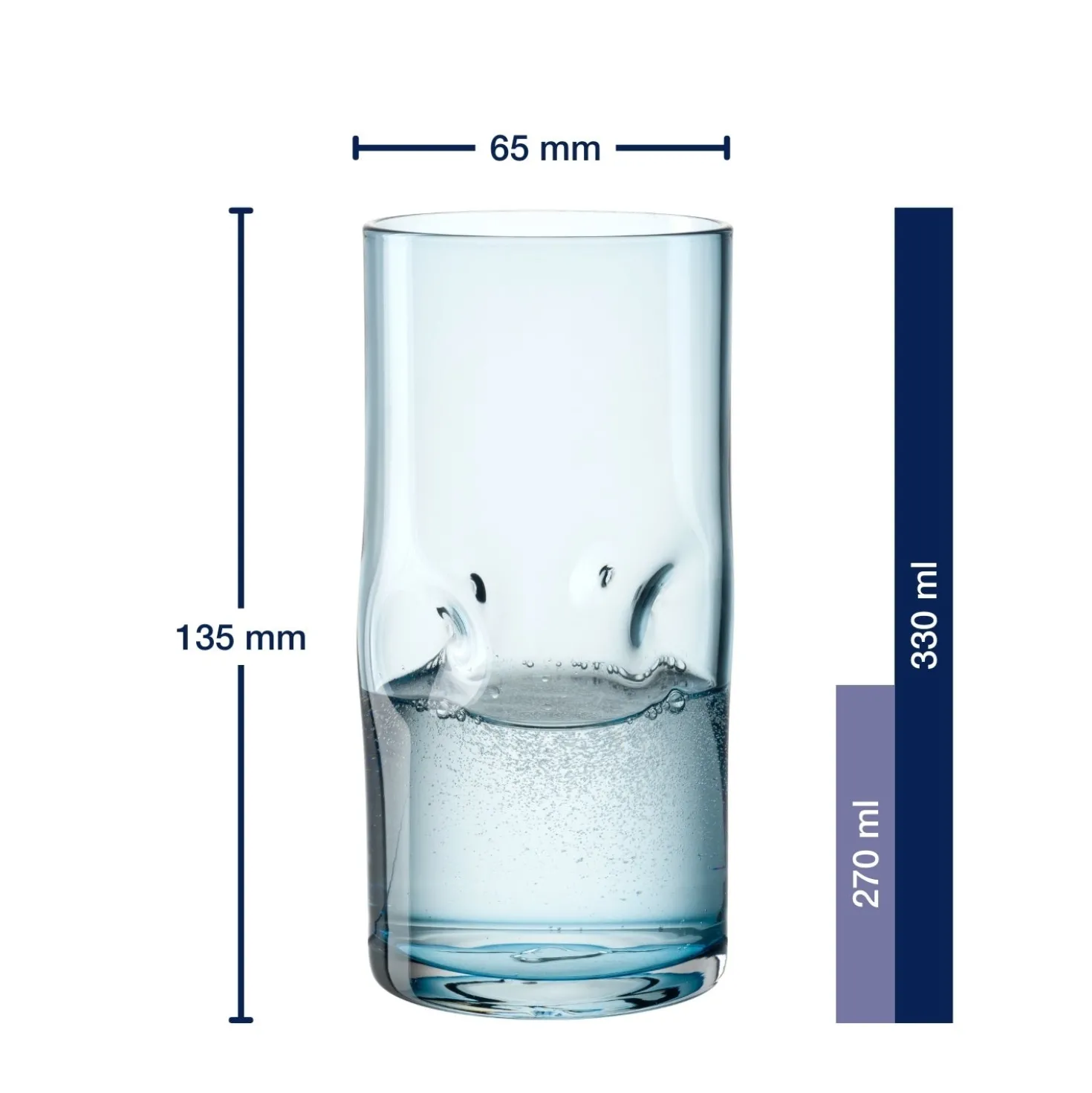 Trinkglas VESUVIO 330 ml blau 4er-Set