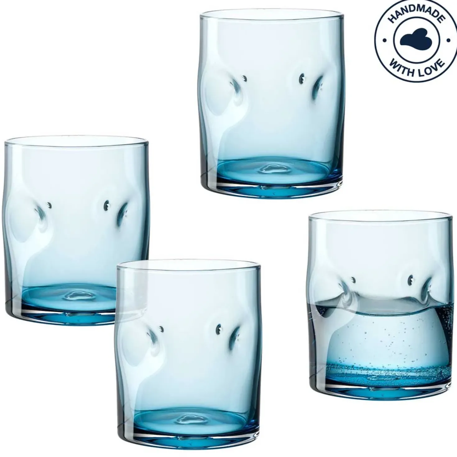 Trinkglas VESUVIO 300 ml blau 4er-Set