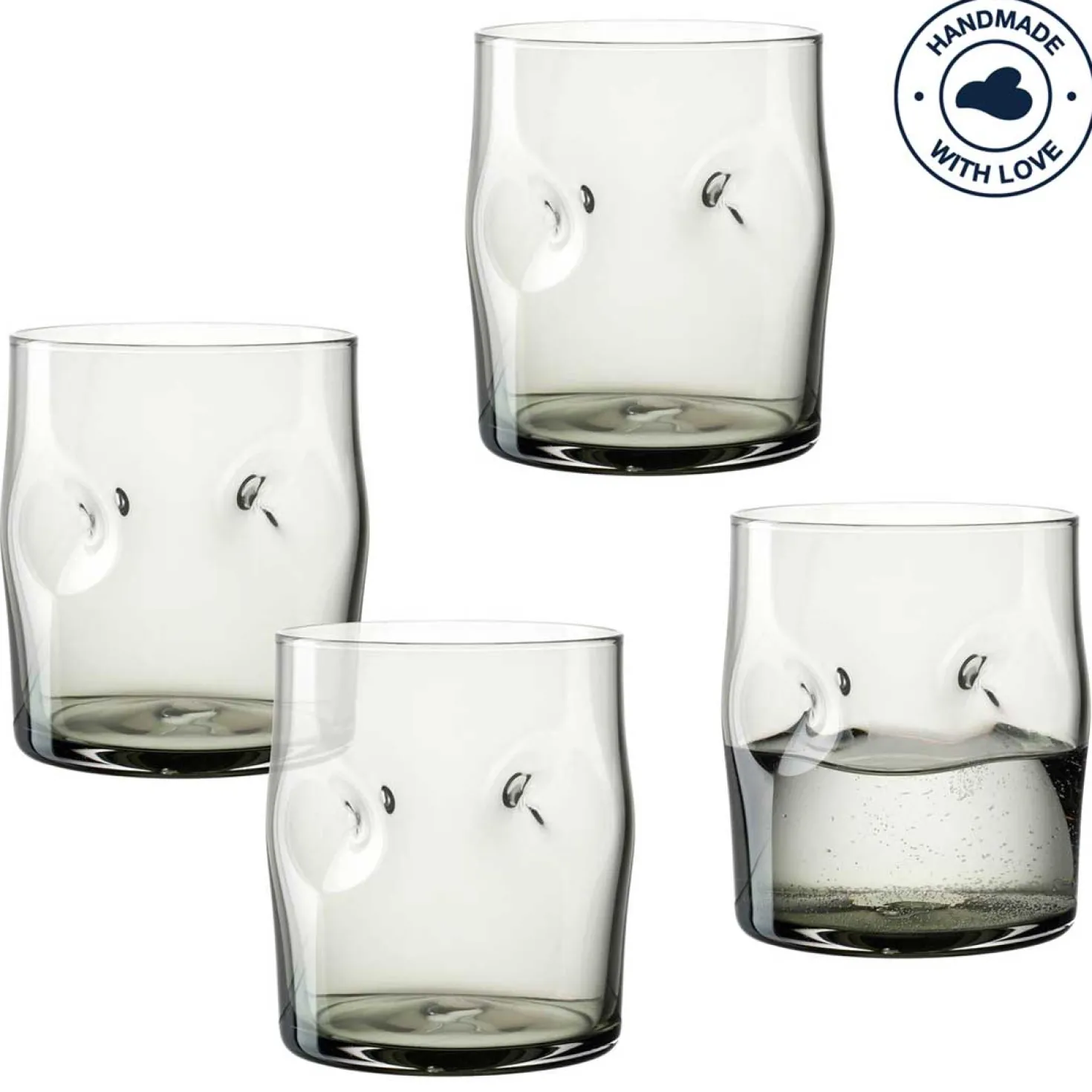 Trinkglas VESUVIO 300 ml grau 4er-Set