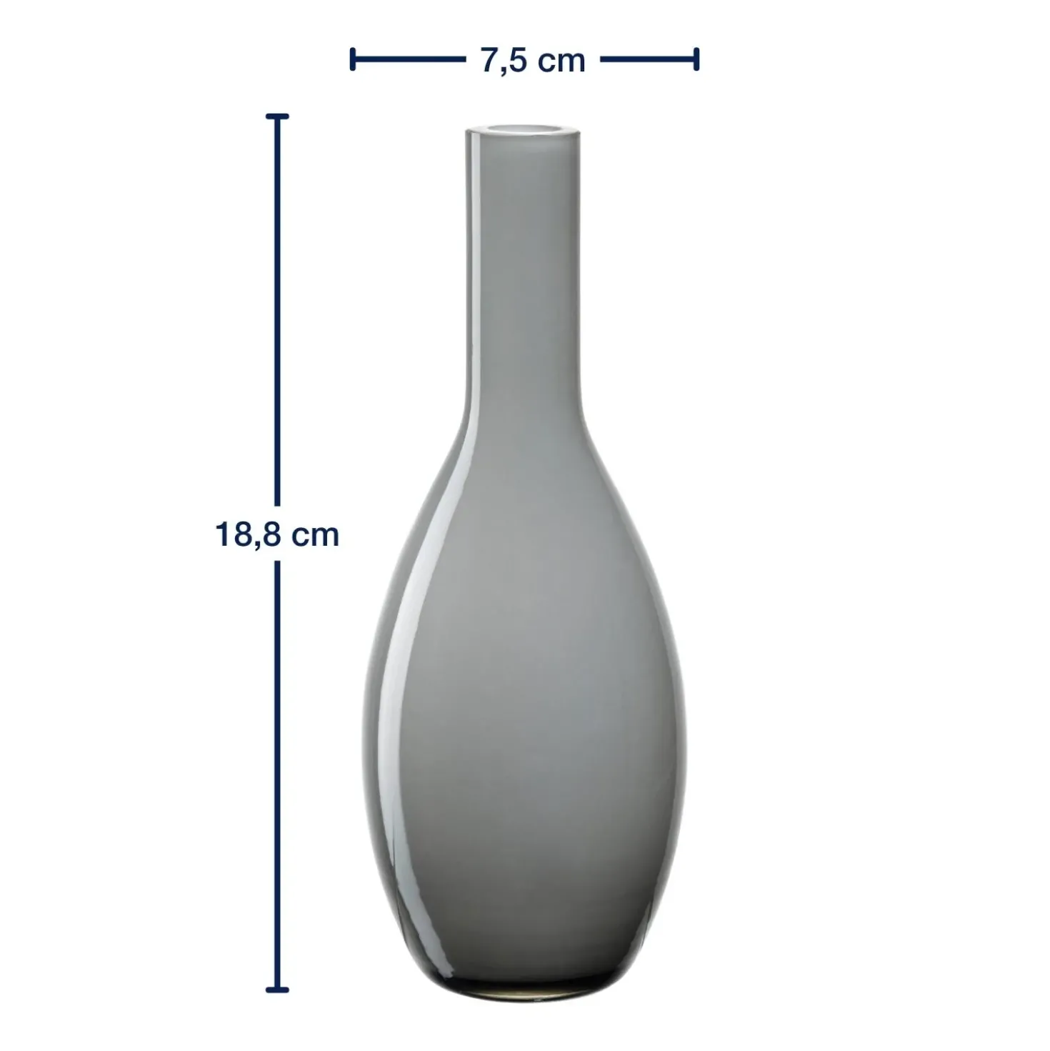 Vase BEAUTY 18 cm grau