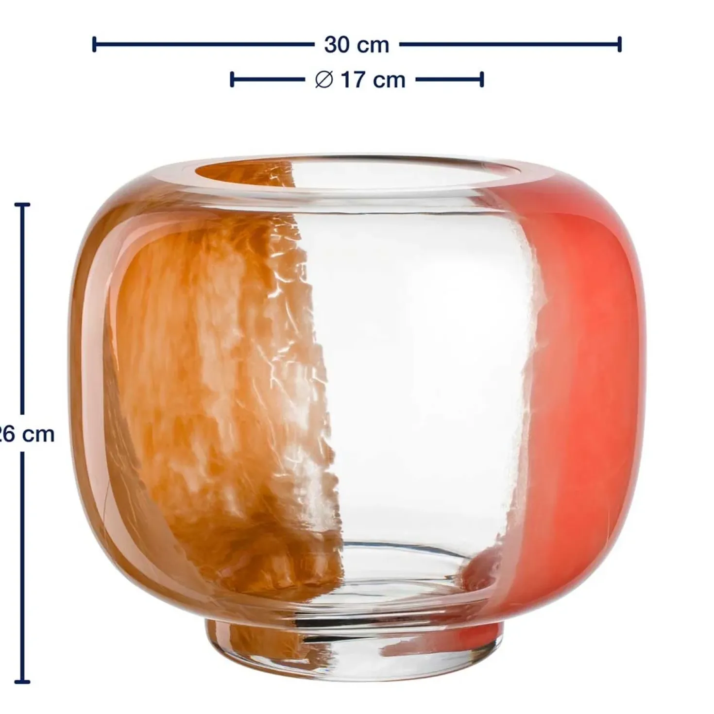Vase CIPRIA DUE 26 cm apricot/lachs