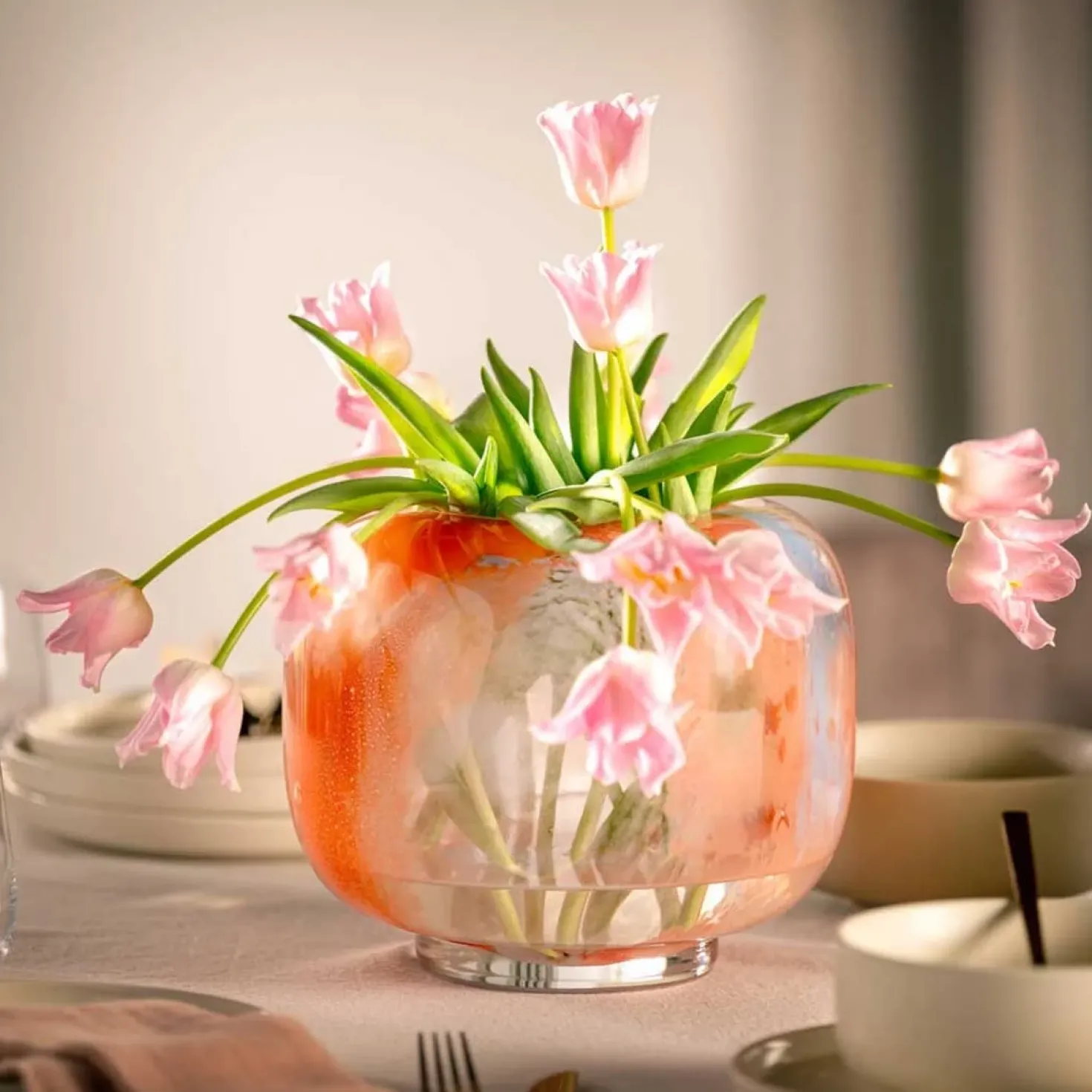 Vase CIPRIA DUE 20 cm orange/blau