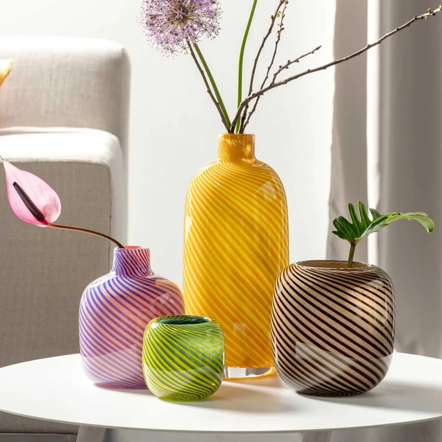 Vase FILO COLORI 32 cm gelb