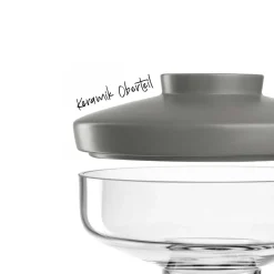 Vase RIVA mit Aufsatz 22 cm grau