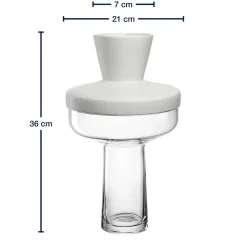 Vase RIVA mit Aufsatz 36 cm weiß