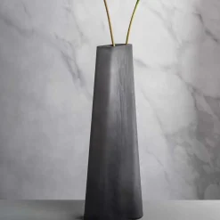 Vase TURNO 42 cm grau satiniert