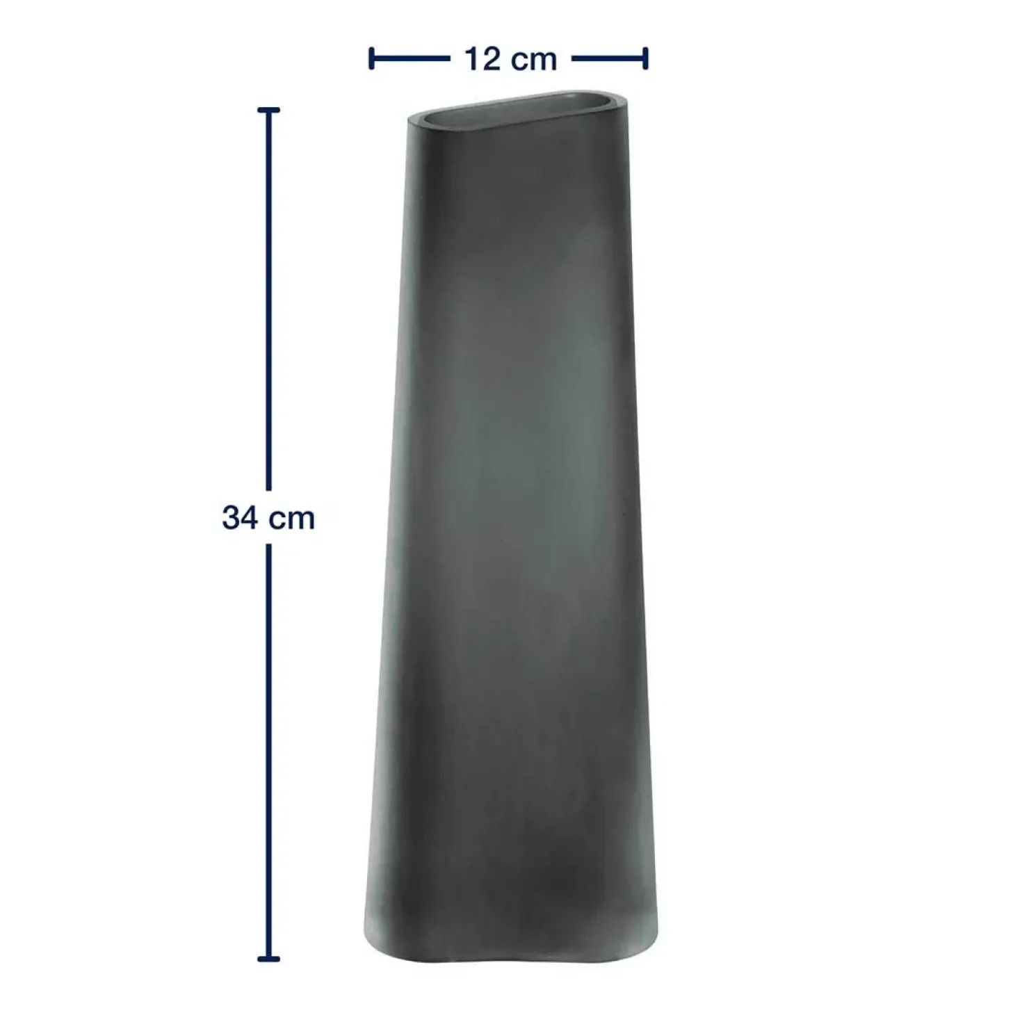 Vase TURNO 34 cm grau satiniert