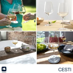 Weißweinglas CESTI 360 ml 6er-Set + Poliertuch