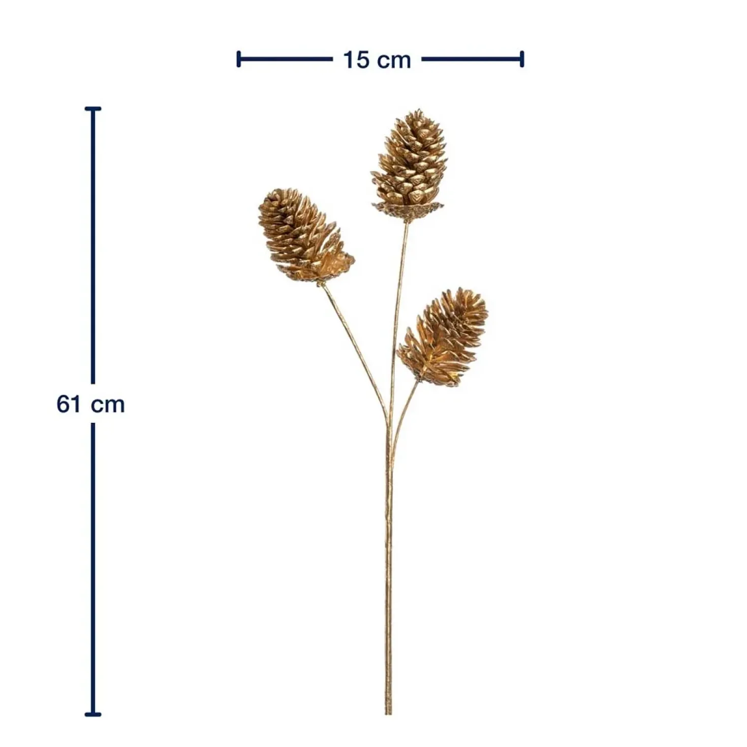Zapfenzweig 61 cm gold CAPANNA